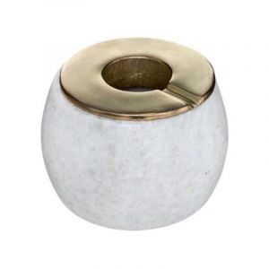 Atmosphera - Cendrier Rond en Marbre 'Edi' 12cm Blanc
