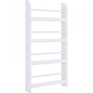 Biblioth&egrave;que murale &agrave; 4 niveaux, &eacute;tag&egrave;re de rangement de 15 cm de profondeur pour chambre, chambre d'enfant, bureau, maison, accessoires, blanc