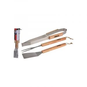 Set d'outils BBQ barbecue 3 pièces avec manches en