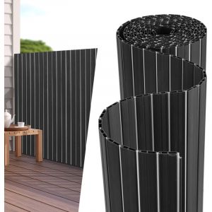 Hengda - swanew Canisse en pvc double face,90% d'occultation,gris anthracite,H.100 cm x L.50 cm