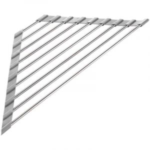 &Eacute;gouttoir &agrave; vaisselle triangulaire enroulable pour &eacute;vier d'angle, petit &eacute;vier pliable en acier inoxydable, &eacute;gouttoir de cuisine multifonctionnel,