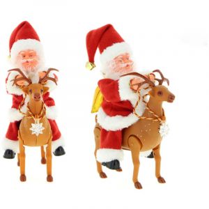 P&egrave;re No&euml;l Automate et Musical avec Renne 30cm - SILUMEN