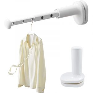 Lntyq 2 Pi&egrave;ces Etendoir a Linge Retractable, S&eacute;choir &agrave; Linge Voyage, Portant a Vetement Pliable, Suspend 5 V&ecirc;tements, Convient pour les Rebords de