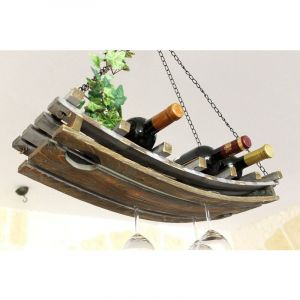 Dandibo - Casier &agrave; vin 5089 Casier de plafond en bois 65 cm &Eacute;tag&egrave;re &agrave; suspendre Porte-bouteilles Casier &agrave; bouteilles