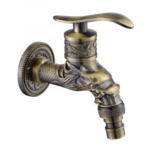 Odipie - jamais UTILISÉ]Robinet mural en laiton vintage, robinet de jardin extérieur G1/2', robinet en laiton antique, robinet mural vintage, robinet