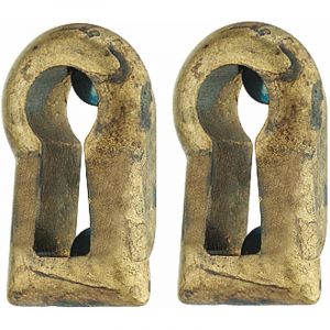 Cyclingcolors - 2x Douille de clé en laiton brun patiné à encastrer hauteur 24mm largeur 14mm Fixation de plaquette Entrée de clé Meuble Ancien