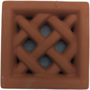 DMS - Grille d'a&eacute;ration Claustra terre cuite - 13x13 cm (Rouge)