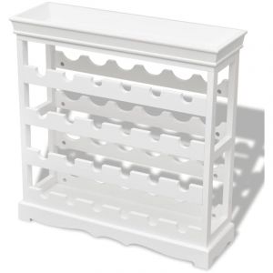 Décoshop26 - Casier range bouteilles étagère de rangement jusqu'à 24 bouteilles de vin en mdf blanc DEC024273