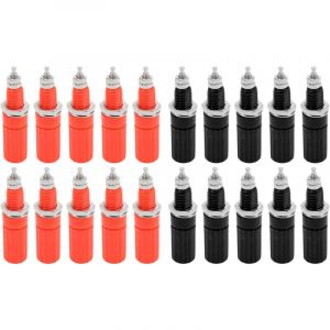 Lot de 10 4mm Fiche Banane Douille, Fiche Banane Femelle, 4mm fiche enceinte, Haut-Parleur Reliure Femelle Post Socket Jack pour 4mm Banana Fiche