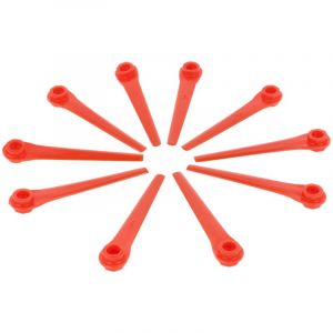 vhbw 10x Lames compatible avec Gardena AccuCut 400Li 8840, 400Li 8840-20 taille gazon - Lames de rechange, rouge, plastique