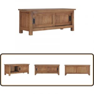 Vidaxl - Meuble tv 90x30x35 cm Bois de teck massif - Meubles Tv - Meuble Tv - Buffet - Commode - Rangement