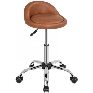 Yaheetech - Tabouret à Roulette Erconomique Tabouret Haut roulettes Coussin de Massage Salon Tabouret Hauteur Réglable pour Coiffure Cuisine Bureau