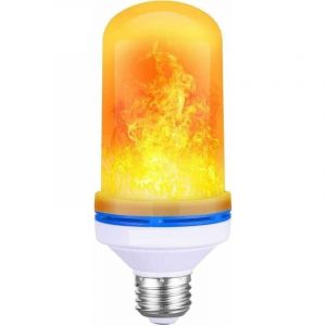 Ampoule de Flamme E27 5W LED Ampoule Effet Flamme, 4 couleurs de flamme d'éclairage, Capteur de Gravité Ampoule à Flamme pour Décoration de Noël
