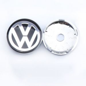 4 pi&egrave;ces cache-moyeux 60mm pour Volkswagen, bouchons de jante avec logo auto, accessoire tuning pour couvre-roue de voiture
