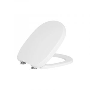 Evenes &reg; - Abattant wc Vacacai, blanc softclose, en duroplast charni&egrave;re en inox