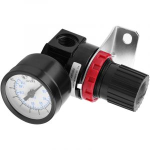 R&eacute;gulateur pneumatique G1/4 jauge de soupape de commande de compresseur de pression d'air r&eacute;glable avec support