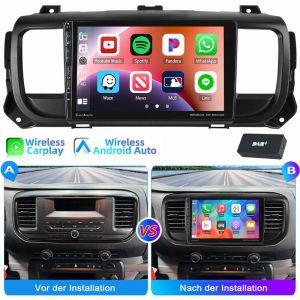 Pour Citroen Jumpy Peugeot Expert SpaceTourer Android 14 Autoradio GPS WiFi USB Type-C 2+64G DAB