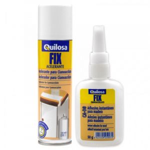 Kit colle cyanoacrylate 50gr + acc&eacute;l&eacute;rateur 150ml quilosa