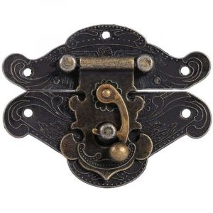 Loquet de Style Antique, Bronze Alliage Cadenas Fermoir Cadenas pour Armoire à Bijoux en Bois.(L) A-VSIAISV