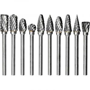 Convient pour un ensemble de 10 forets en carbure pour outil rotatif &agrave; double coupe Dremel, accessoires de per&ccedil;age pour m&eacute;tal, bois, acier, pierre,