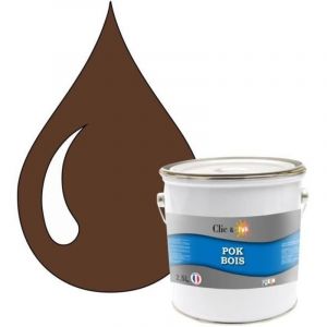 Peinture - POK - Bois glyc&eacute;ro microporeuse - 2,5L - RAL 8011 Brun noisette - Brillant
