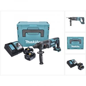 Makita DHR 241 RFJ Perforateur-Burineur sans fil 18 V Li-Ion + 1x Bo&icirc;tier de transport Makpac SDS-Plus + 2x Batteries BL 1830 3,0 Ah + Chargeur