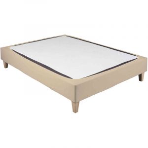 Cache-sommier coton jersey beige 100x190 à 110x200 - Beige