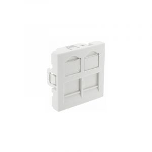 Plastron droit - 2 ports - 45 x 45 - avec volet - sans connecteur - gigamédia pl45dd