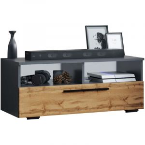 Ebuy24 - Meuble t&eacute;l&eacute;viseur Arila h. 39 x l. 95 x p. 40 cm Anthrazit / Honig-Eiche
