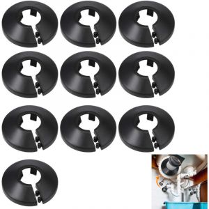 Lot de 10 cache-tuyaux de radiateurcolliers d&eacute;coratifs noirs pour tuyaux de 16 mm de diam&egrave;tre, protections pour tuyaux de radiateur.