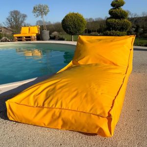 Matelas bain de soleil en microbille Jaune 160x65 cm