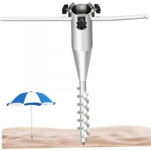 Ancre de Sable de Parapluie Plage en Spirale 20 Pouces, Porte-Parapluie r&eacute;glable pour Le Sable, Ancre Plage Portable sans Chiffre