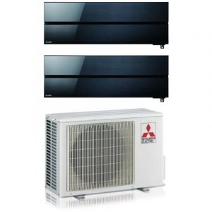 Mitsubishi Electric - Dual Split Climatiseur r&egrave;versible S&eacute;rie Kirigamine Style msz-ln 9+9 avec MXZ-2F33VF Onyx Noir R-32 Wi-Fi Couleur int&eacute;gr&eacute;e Noir