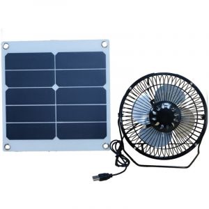 Ventilateur aliment&eacute; par Panneau Solaire, Ventilateur de Grenier &agrave; &eacute;nergie Solaire Portable 10W 6V USB, Ventilateur Solaire photovolta&iuml;que pour la