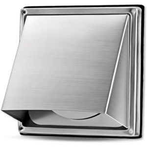 Grille Ventilation 150mm, Grille Aeration Inox, Grille d'&eacute;vacuation d'air, Clapet Anti-retour Int&eacute;gr&eacute;, R&eacute;sistant aux Intemp&eacute;ries, Couverture de la