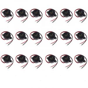 18 pi&egrave;ces DC3V 6 V 9 V 12 V 24 V buzzer &eacute;lectronique, 85dB, buzzer arduino, alarme sonore &eacute;lectronique pi&eacute;zo active tonalit&eacute; continue