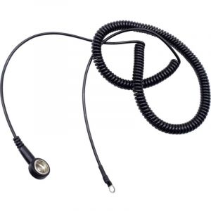 Câble de mise à la terre antistatique (esd) 3.60 m Pression mâle 10 mm, borne à cosse de câble en anneau - Quadrios