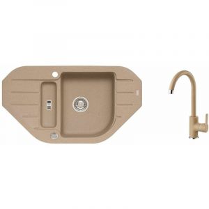 Alveus - Sets - Ensemble d'évier Niagara 60 et la robinetterie Tonia, beige SETA165