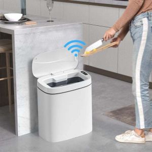 Poubelle Intelligente, 14L Poubelle Automatique avec D&eacute;tecteur d'odeurs, Couvercle de Poubelle Sans Contact pour la Salle de Bain, la chambre, la