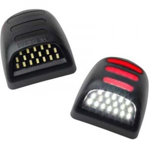 Lot de 2 feux de plaque d'immatriculation LED avec tube n&eacute;on OLED rouge compatible avec Chevy Silverado Suburban Tahoe GMC Sierra 1500 2500 3500 HD