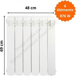 Radiateur aluminium vertical H.69 x 48 cm VOX 600 Deville 876 W