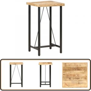Vidaxl - Table de bar 60x60x107 cm Bois de manguier brut - Table De Bar - Table Industrielle - Meubles Design - Mobilier Moderne - Table En Bois