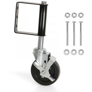Eosnow Roulette de portail de 4 pouces, roulement de 330 lb, roue r&eacute;glable &agrave; ressort &agrave; 360&deg;, avec frein, pour atelier, entrep&ocirc;t