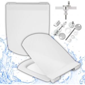 Cersanit Abattant WC Slim Carina - 42,5 x 35,5 cm - Antibact&eacute;rien - Fonction Auto-D&eacute;crochage