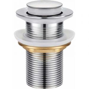 Bonde de Lavabo,Universel Bonde Pop-up sans Trop-plein Bonde de Vidage Automatique avec Bouchon de Vidange sans Tirette à Clapet Push Open en Inox