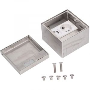 Prise Dissimul&eacute;e Encastr&eacute;e Bo&icirc;te de Prise de Courant Int&eacute;gr&eacute;e Prise &eacute;lectrique Encastr&eacute;e Prise de Courant au Sol avec Port USB 250V Prise UE