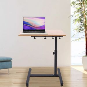 Gojoy - Table d'ordinateur portable table de lit table de canapé table D'appoint réglable en hauteur avec roulettes