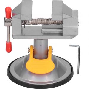 Mini &eacute;tau &agrave; ventouse en acier 45 , outil manuel &agrave; Rotation de 360 ​​degr&eacute;s pour le verre et le m&eacute;tal de bureau