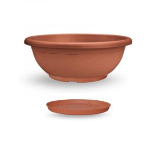 Veca - Bol Naxos avec soucoupe imbriquée 80 cm - Terre cuite