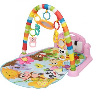 Tapis d'Eveil pour Enfant, Tapis de Jeu Piano pour Nouveau-n&eacute;, Jouet Educatif Id&eacute;al pour Chambre B&eacute;b&eacute;, Salle de Jeux, 80 x 48 x 41 cm, Rose